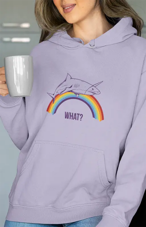 Womens Hooded SweatShirt What - Lavender / XS