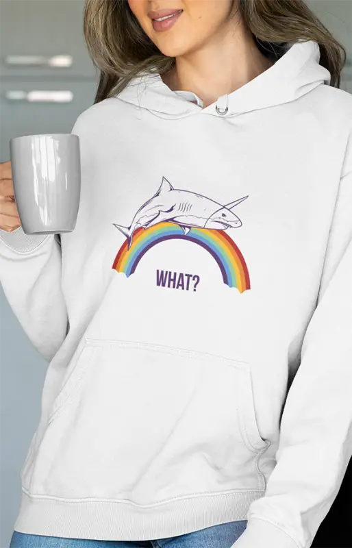 Womens Hooded SweatShirt What - White / XS