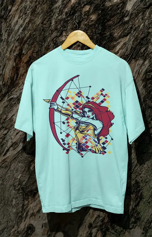 Womens Oversized Classic T-Shirt ArrowG - Mint / XS