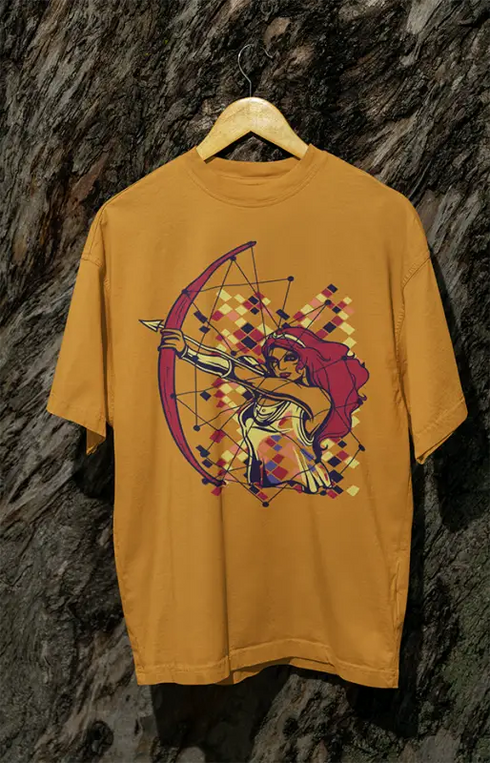 Womens Oversized Classic T-Shirt ArrowG - Mustard Yellow / XS