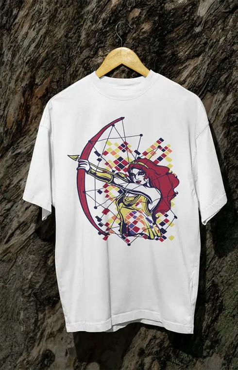 Womens Oversized Classic T-Shirt ArrowG - White / XS