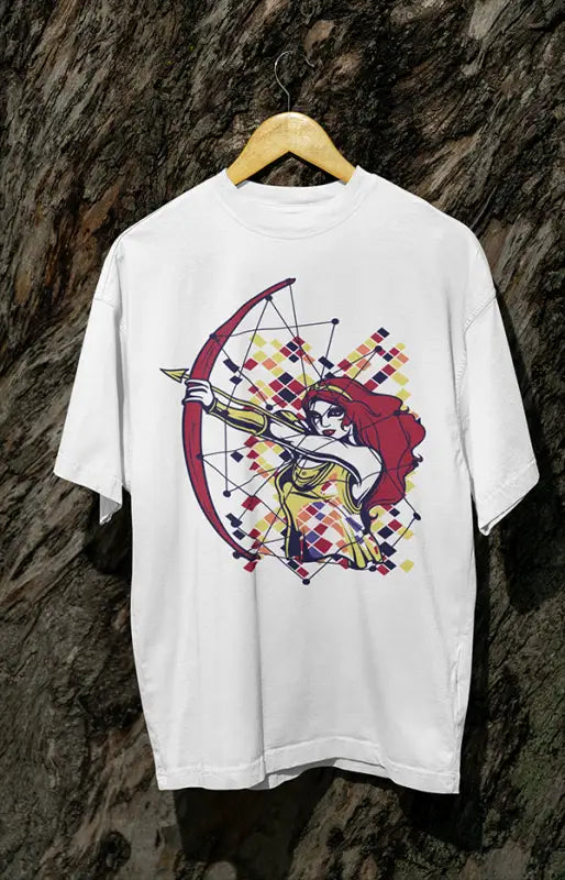 Womens Oversized Classic T-Shirt ArrowG - White / XS