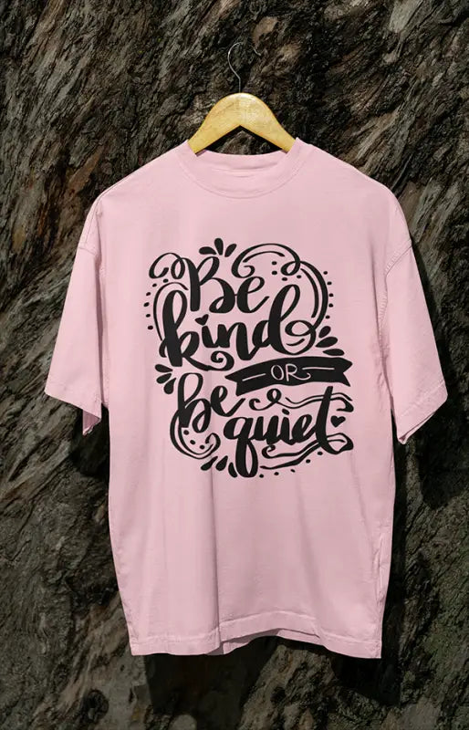 Womens Oversized Classic T-Shirt Be Kind - Light Baby Pink / XS