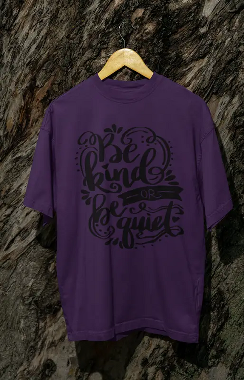 Womens Oversized Classic T-Shirt Be Kind - Purple / XS