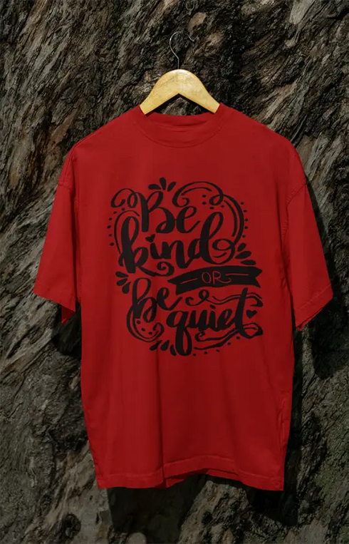 Womens Oversized Classic T-Shirt Be Kind - Red / XS