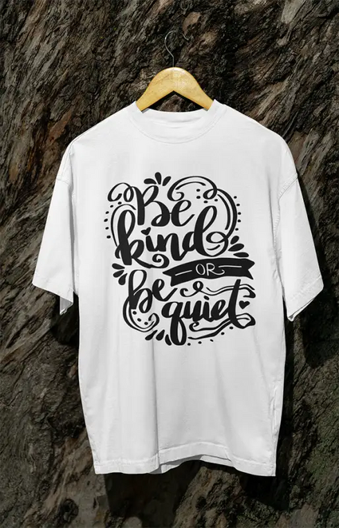 Womens Oversized Classic T-Shirt Be Kind - White / XS