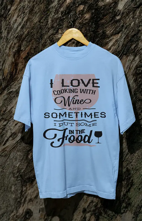 Womens Oversized Classic T-Shirt Cooking - Baby Blue / XS