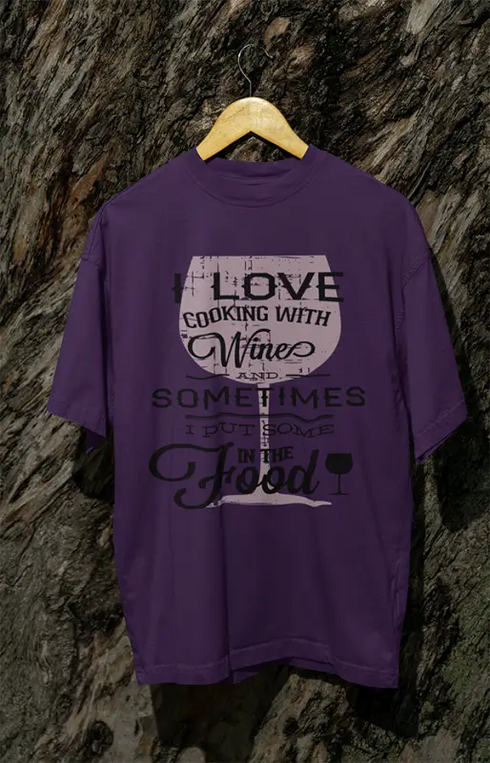Womens Oversized Classic T-Shirt Cooking - Purple / XS