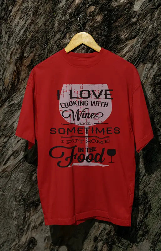 Womens Oversized Classic T-Shirt Cooking - Red / XS