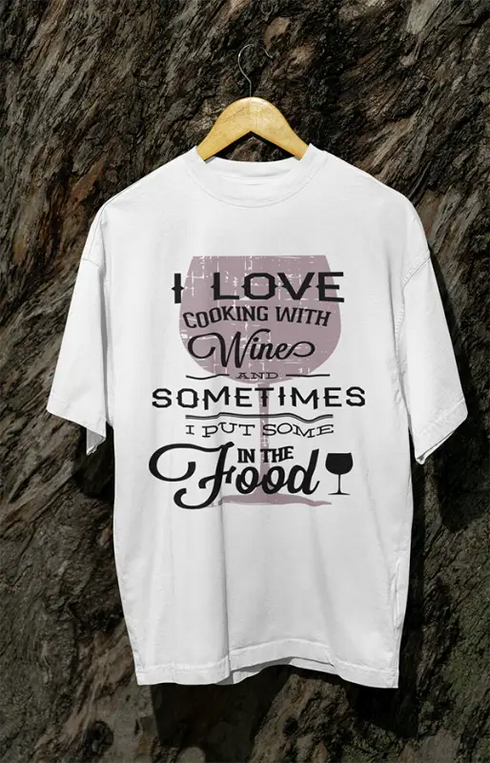 Womens Oversized Classic T-Shirt Cooking - White / XS