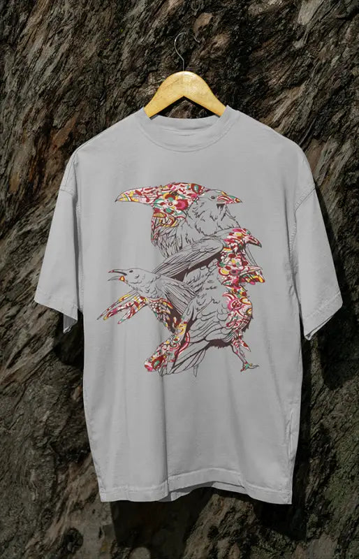 Womens Oversized Classic T-Shirt Eagle - Grey Melange / XS