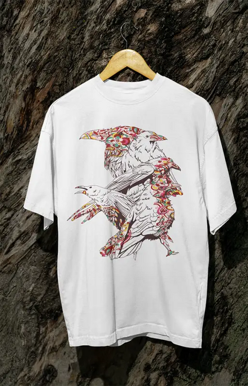 Womens Oversized Classic T-Shirt Eagle - White / XS