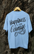 Womens Oversized Classic T-Shirt Happiness - Baby Blue / XS