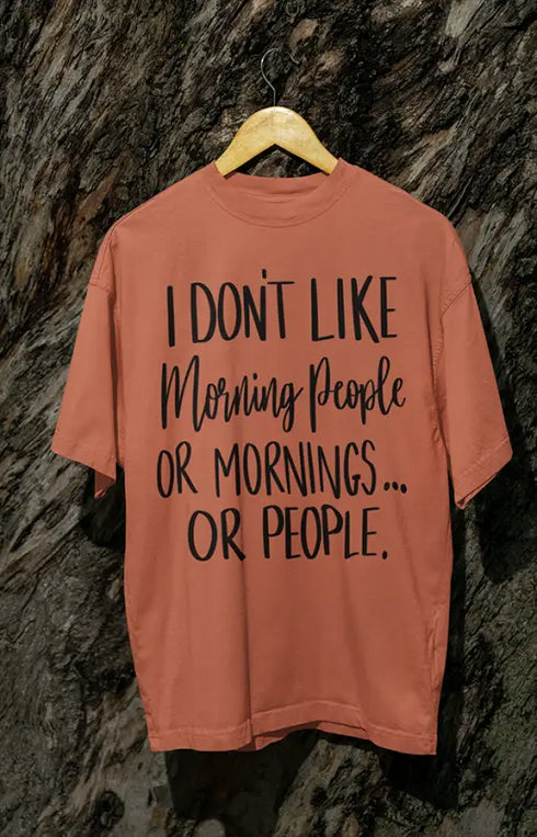 Womens Oversized Classic T-Shirt Morning People - Coral / XS