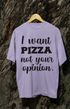 Womens Oversized Classic T-Shirt Pizza - Lavender / XS
