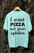 Womens Oversized Classic T-Shirt Pizza - Mint / XS
