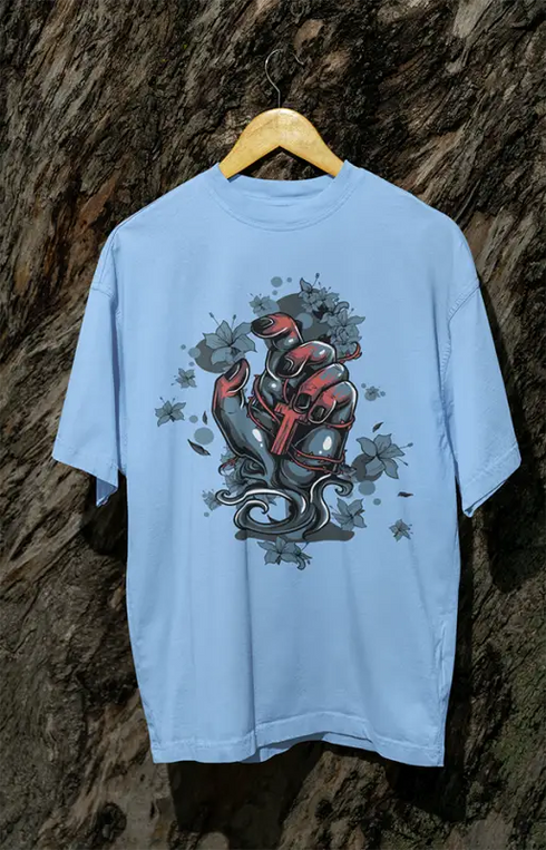 Womens Oversized Classic T-Shirt Save - Baby Blue / XS