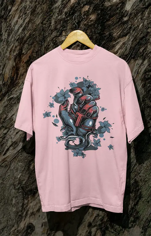 Womens Oversized Classic T-Shirt Save - Light Baby Pink / XS
