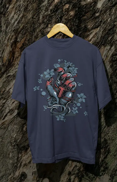 Womens Oversized Classic T-Shirt Save - Navy Blue / XS