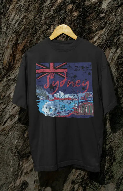Mens Oversized Classic T-Shirt Sydney - Black / XS